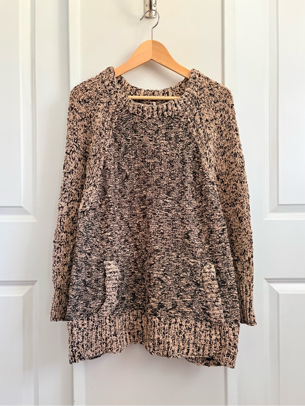 FREE PEOPLE Oversized Marled Swing Knit Tunic Sweater Size Large